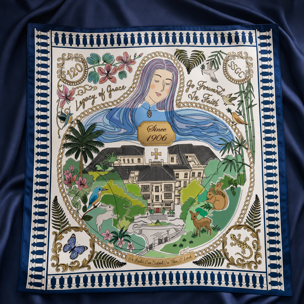 100% Silk Scarf & Ring Set <Garden of Memory 1906>