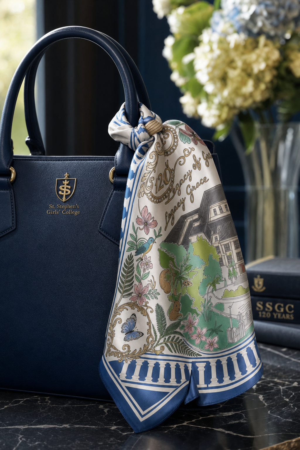 100% Silk Scarf & Ring Set <Garden of Memory 1906>